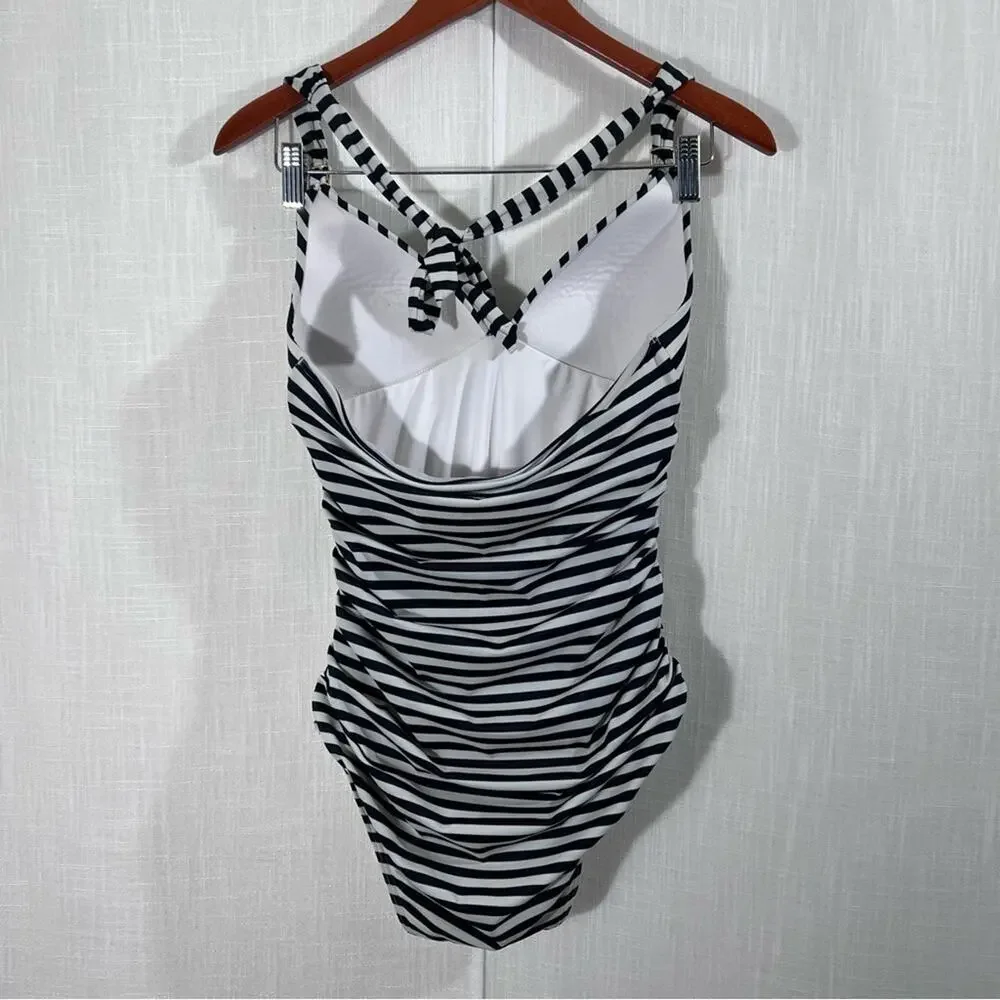 Victoria’s Secret Black & White Striped The Forever One Piece Swimsuit Size M - Picture 7 of 13